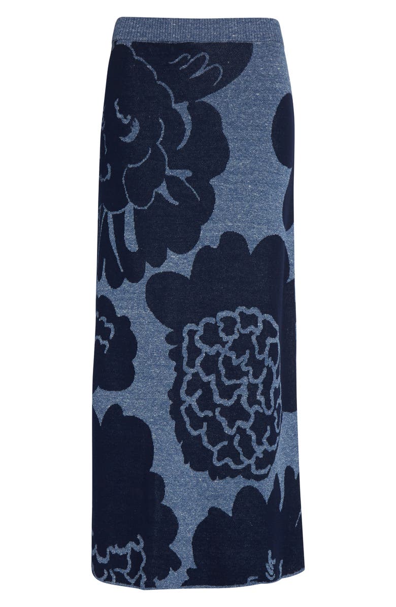 Marimekko Sivellys Pioni Linen Blend Sweater Skirt, Alternate, color, Dark Blue