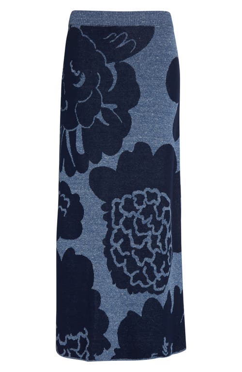 Marimekko Sivellys Pioni Linen Blend Knit Midi Skirt