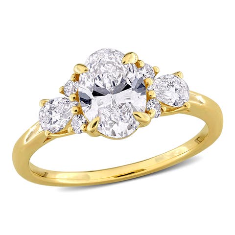 1-3/4 CTW Lab-Grown Diamond Cluster Ring 14k