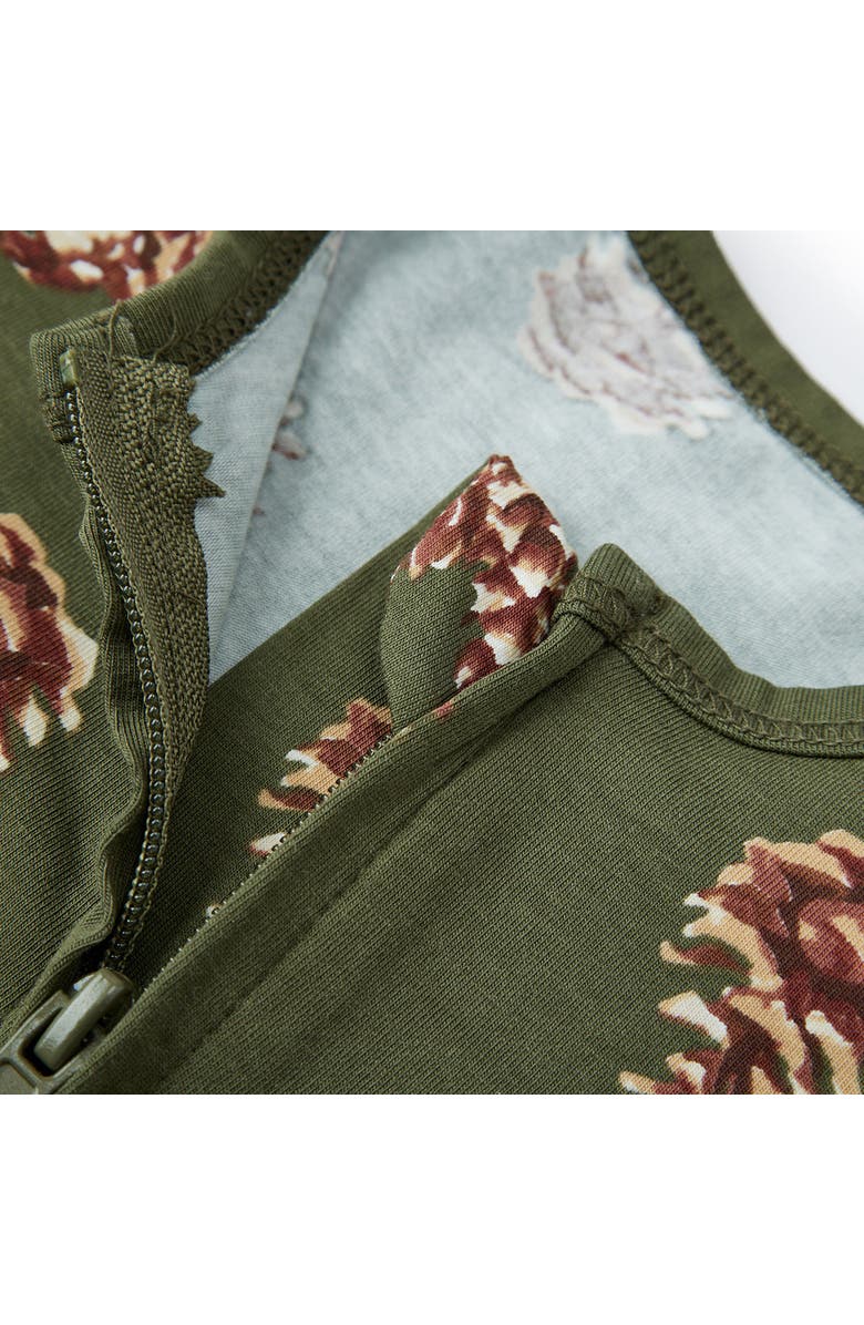 Milkbarn Cotton Stretch Zipper Pajama, Alternate, color, Pinecone