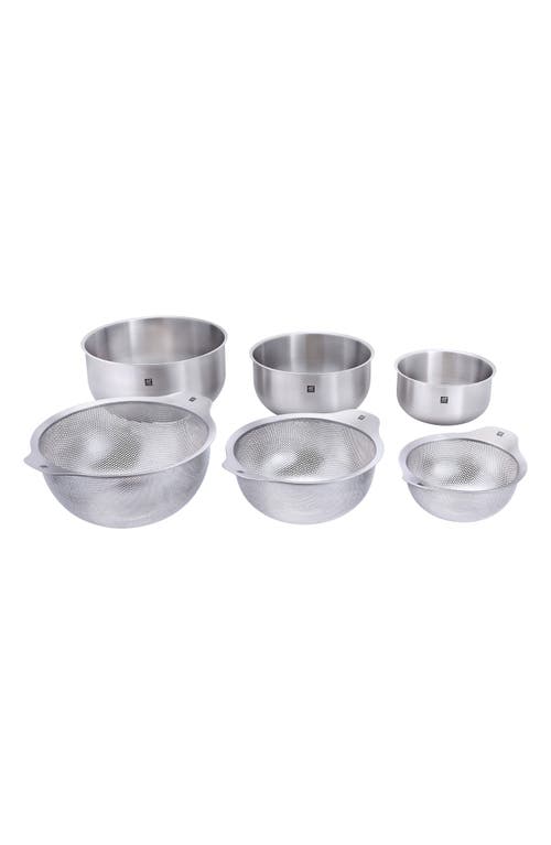 Zwilling Prep 6-piece Bowl & Strainer Set In Silver