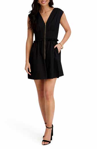 Kensie Cotton Sateen Zip Front Minidress