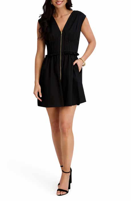 Kensie Cotton Sateen Zip Front Minidress