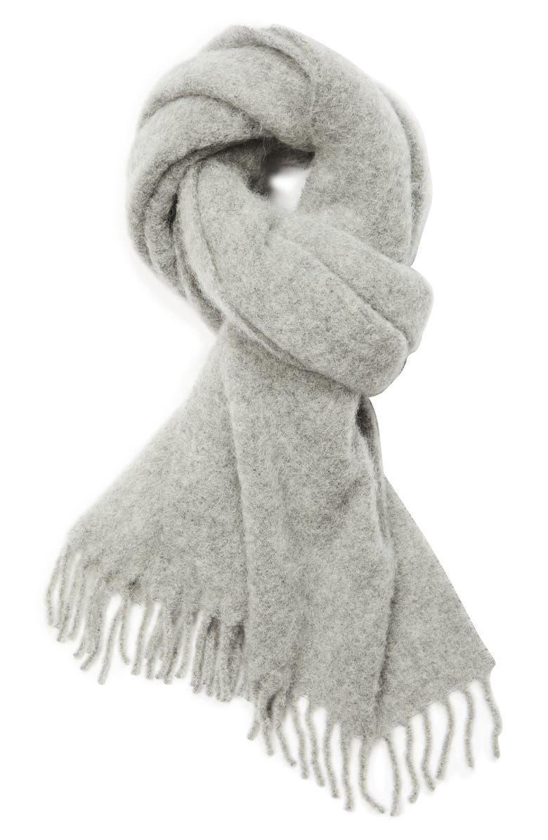TOTEME Brushed Alpaca, Mohair & Wool Blend Fringe Scarf, Alternate, color,
