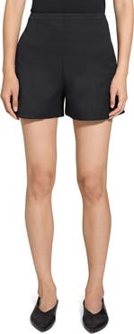 Theory High Waist Flat Front Shorts