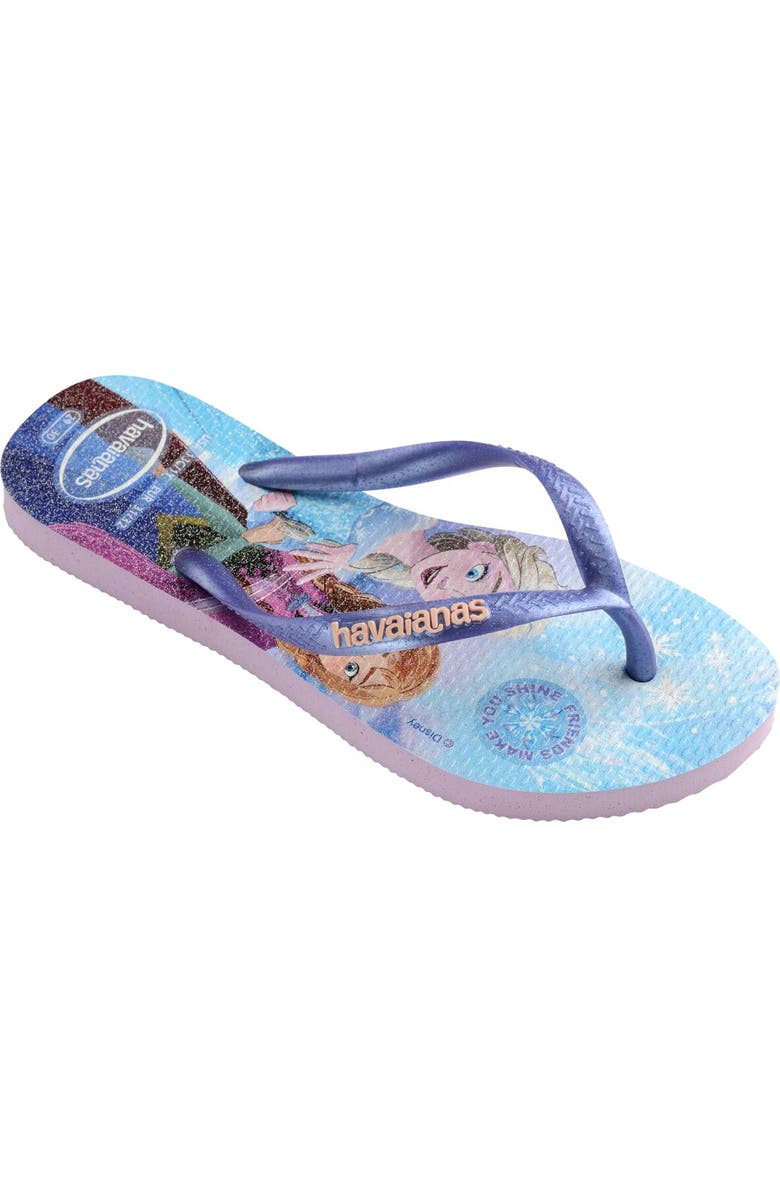 Havaianas Disney Princess Flip Flop, Main, color, Purple Fantasy