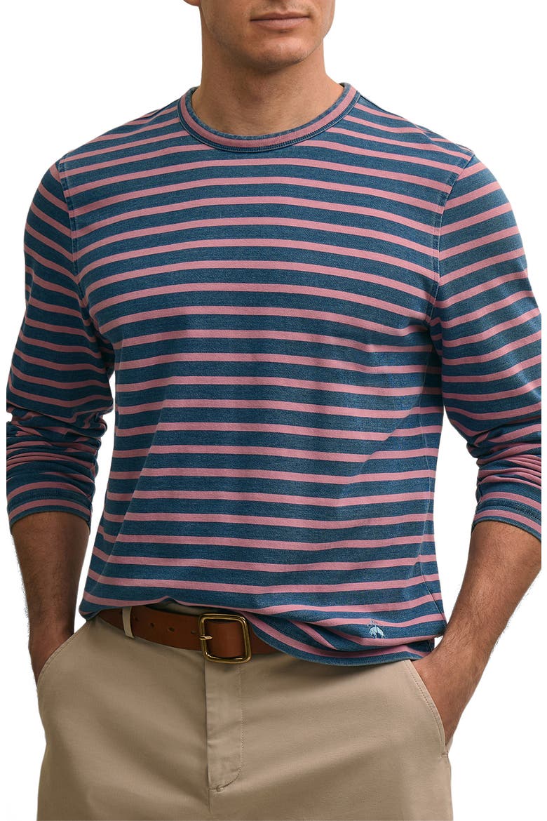 Mariner Stripe Long Sleeve Cotton T-Shirt, Main, color, INDIGO/ RED