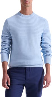Bugatchi Mixed Stitch Cotton Crewneck Sweater