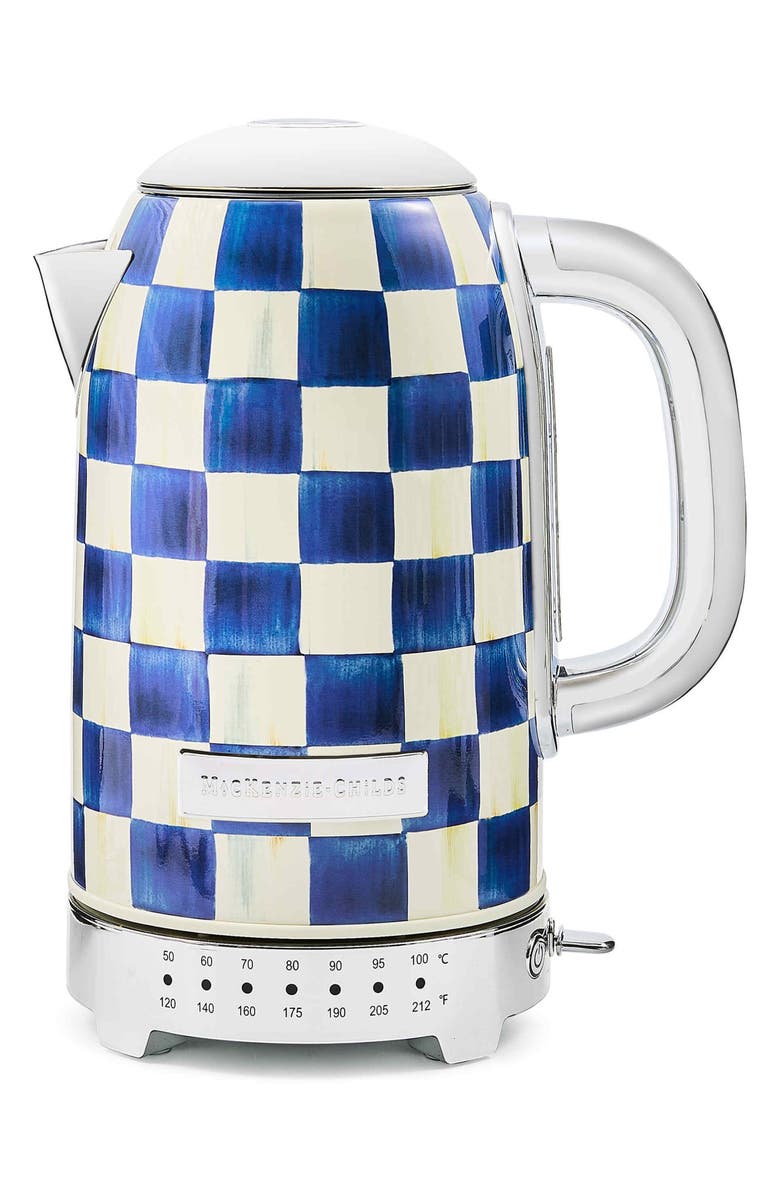 MACKENZIE CHILDS Royal Check Electric Kettle, Main, color, Royal