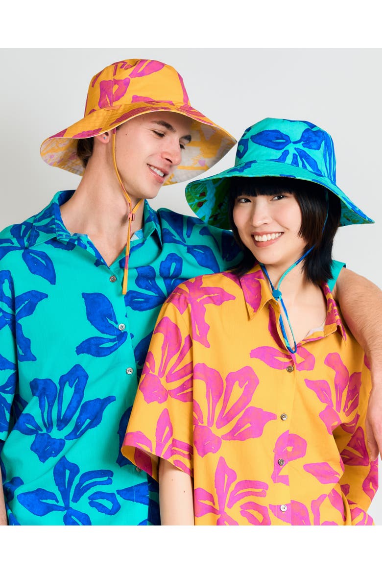 "Tropical Bliss" Reversible Sun Hat, Alternate, color, Golden Hour