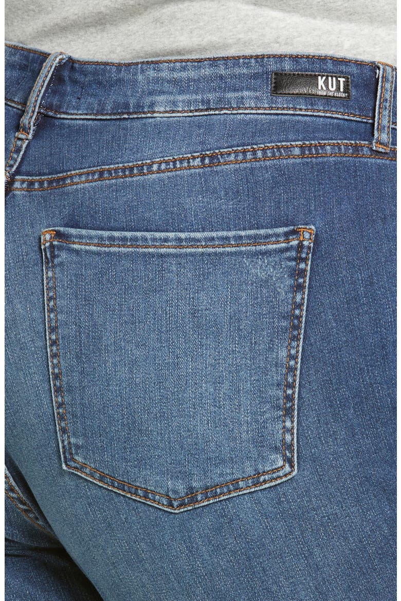 KUT from the Kloth Elizabeth High Waist Straight Leg Crop Jeans, Alternate, color, ALPINIA