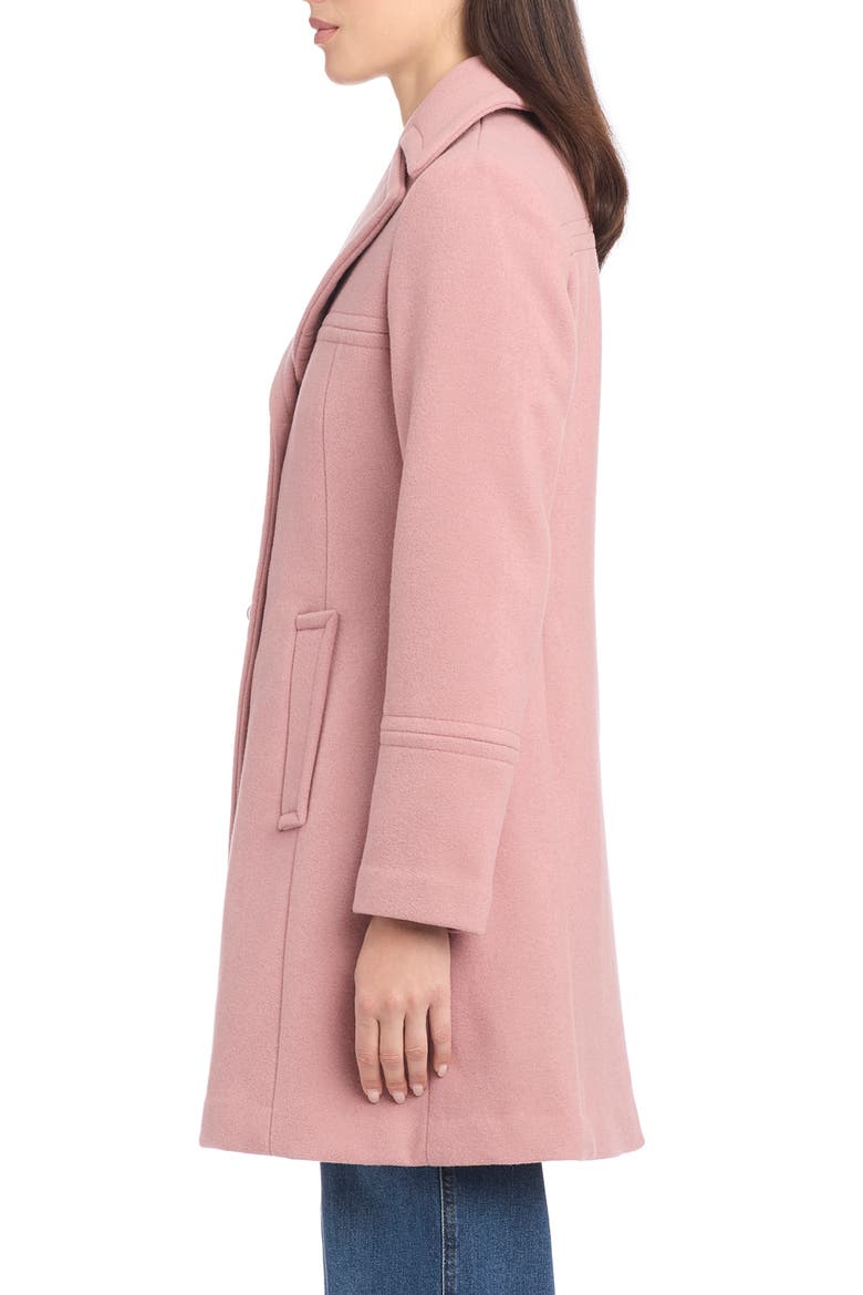 Pearl Button Wool Blend Coat, Alternate, color, DUSTY ROSE