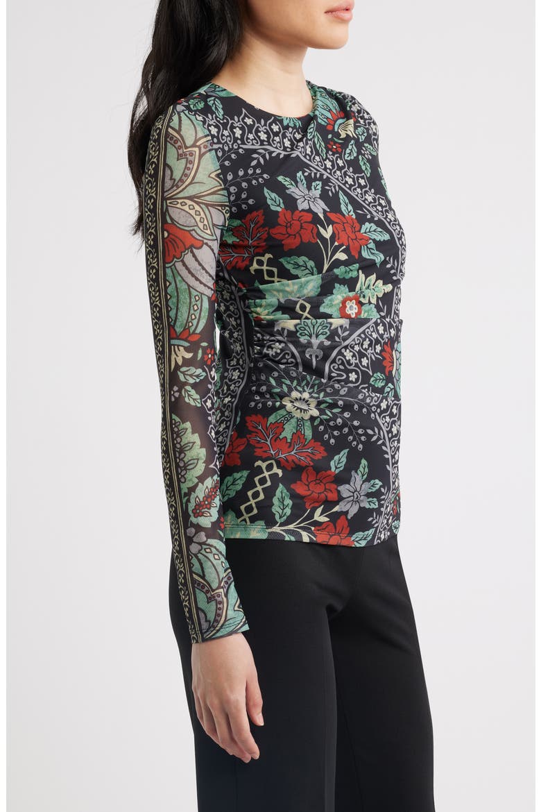 The Delilah Mesh Top, Alternate, color, DIANAS GARDEN PRINT