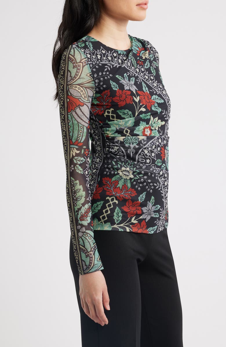 Elie Tahari The Delilah Mesh Top, Alternate, color, Dianas Garden Print
