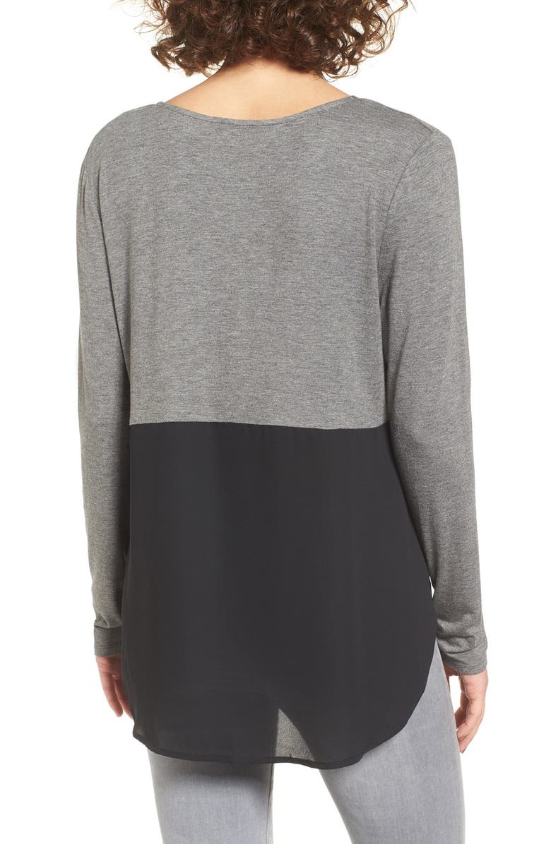 BP. Mixed Media High/Low Tee, Alternate, color,