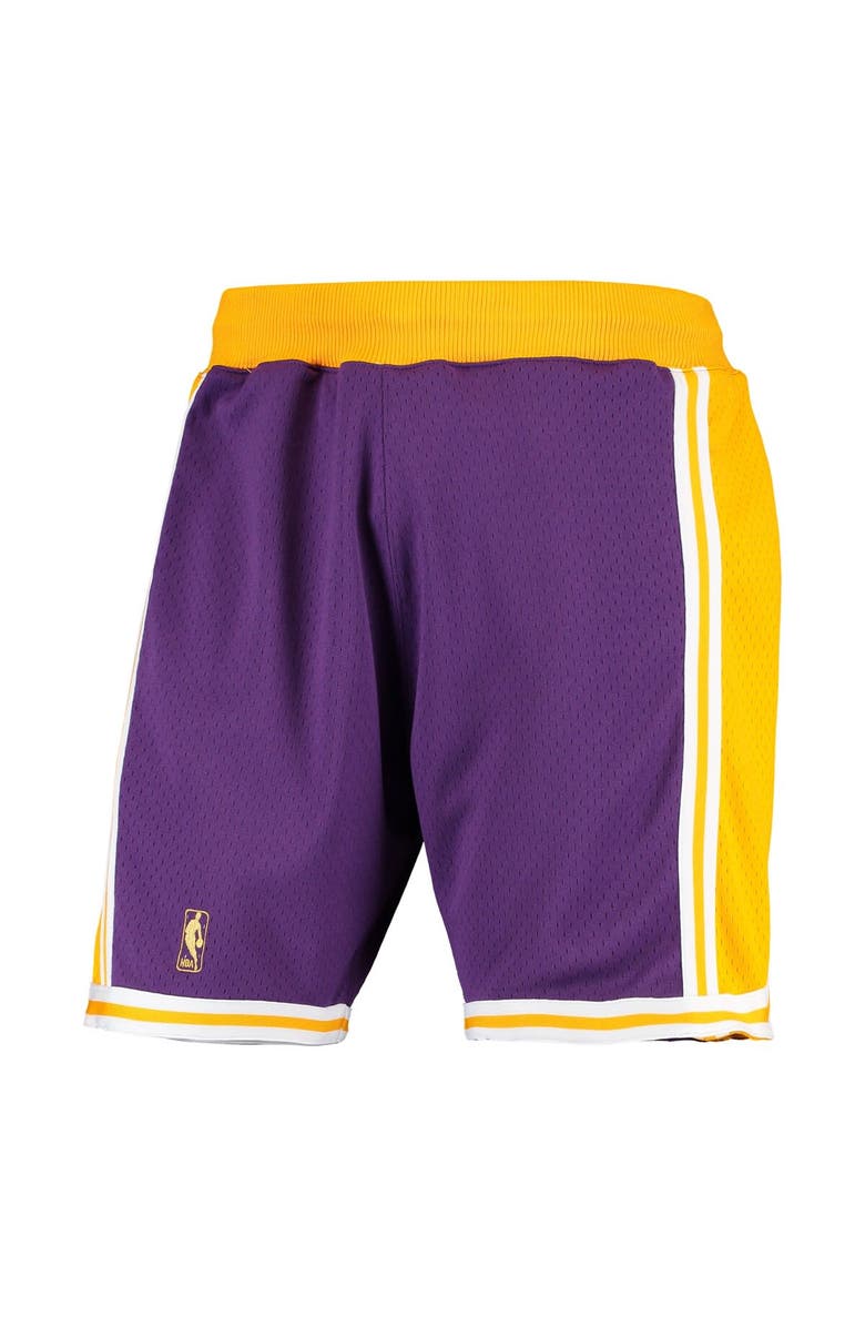 Mitchell & Ness Men's Mitchell & Ness Purple Los Angeles Lakers 1996-1997 Hardwood Classics Throwback Authentic Shorts, Alternate, color, 