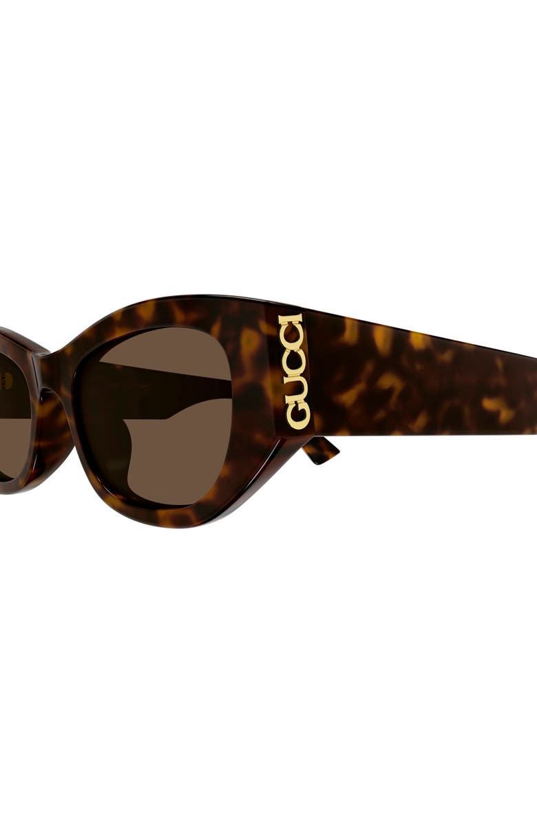 Gucci 53mm Cat Eye Sunglasses, Alternate, color, Havana