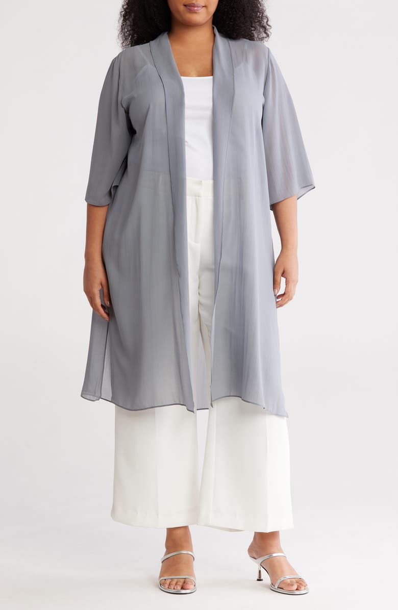 Eileen Fisher Sheer Silk Georgette Wrap, Main, color,