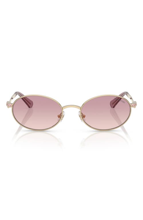 Swarovski 53mm Oval Sunglasses in Pale Gold/brown Violet at Nordstrom