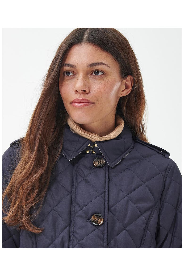 Rosalind Quilted Belted Trench Coat, Alternate, color, MIDNIGHT/ ROSEWOOD TARTAN