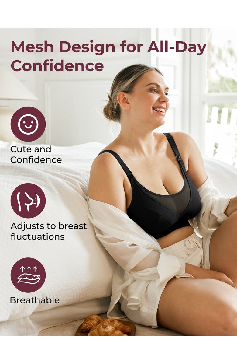 Momcozy Hf018 Pumping & Nursing Bra, Alternate, color, Black