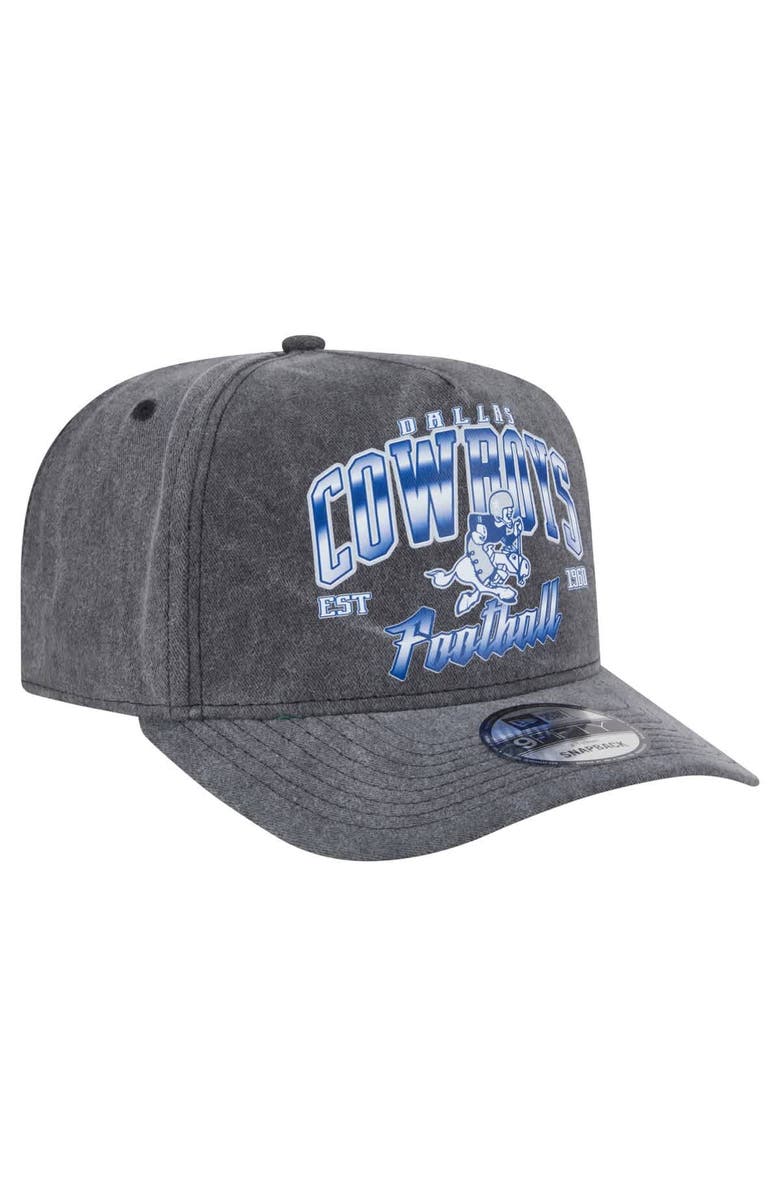 New Era Men's New Era  Black Dallas Cowboys Throwback Washed A-Frame 9FIFTY Snapback Hat, Alternate, color, 