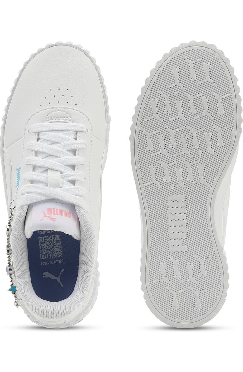 PUMA Kids' Carina 3.0 Neutral Cheetah Jr. Low Top Sneaker, Alternate, color, Puma White/ Blue/ Apple