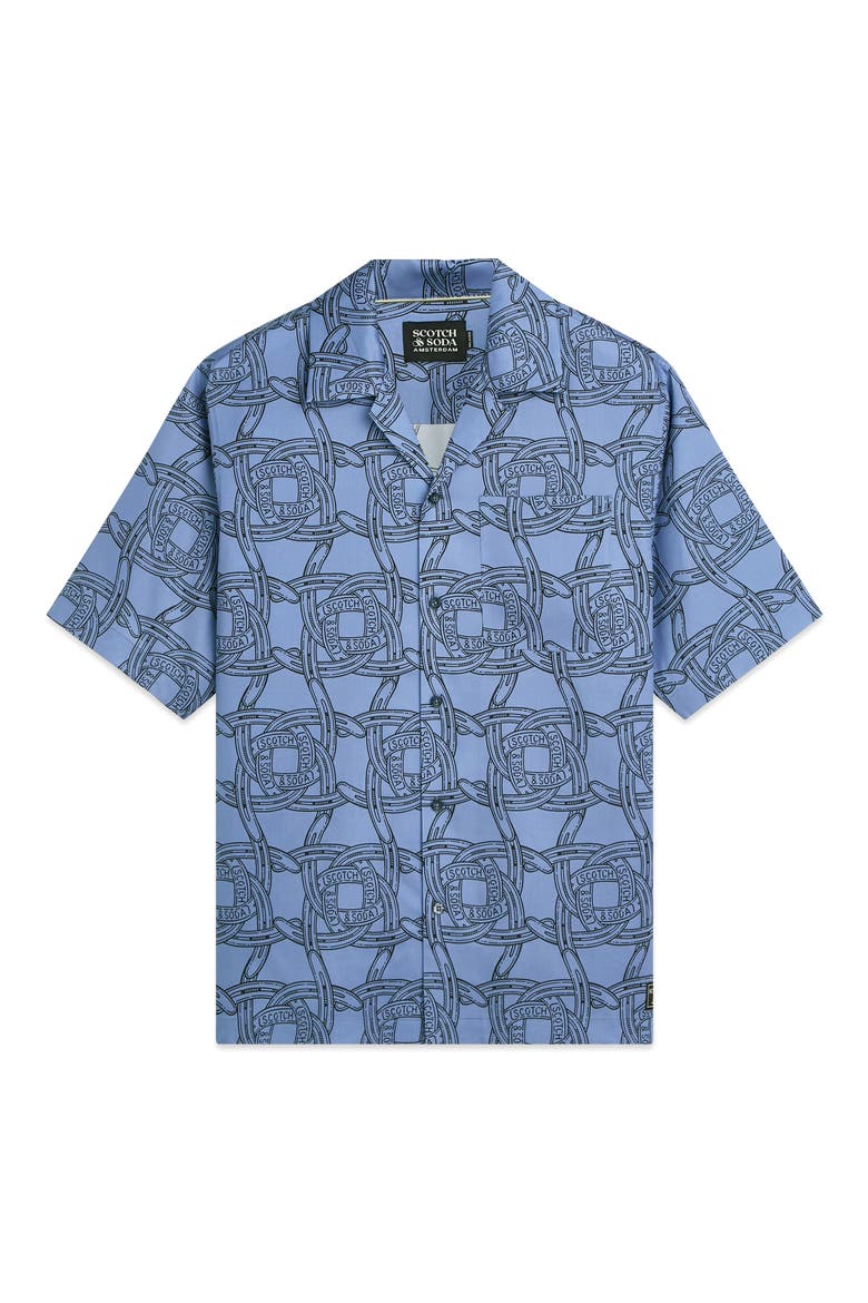 Horseshoe Print Camp Shirt, Alternate, color, HORSESHOES INFINITY