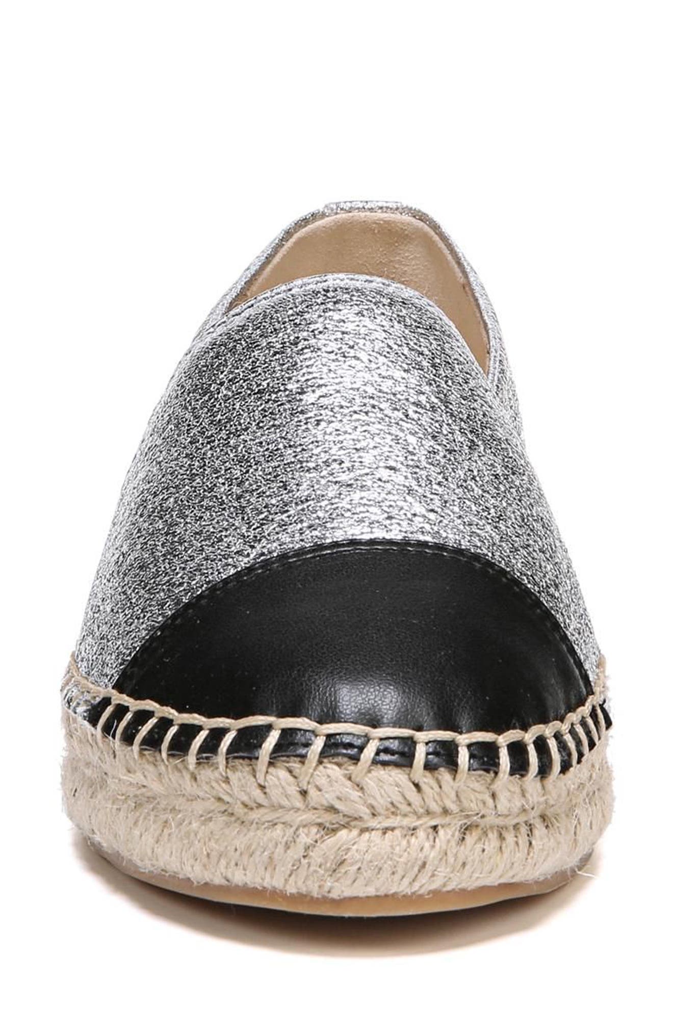 Krissy Espadrille Flat, Alternate, color, SOFT SILVER FABRIC