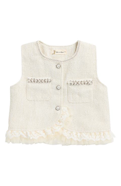 Kids' Embellished Tweed Vest (Toddler & Little Kid)