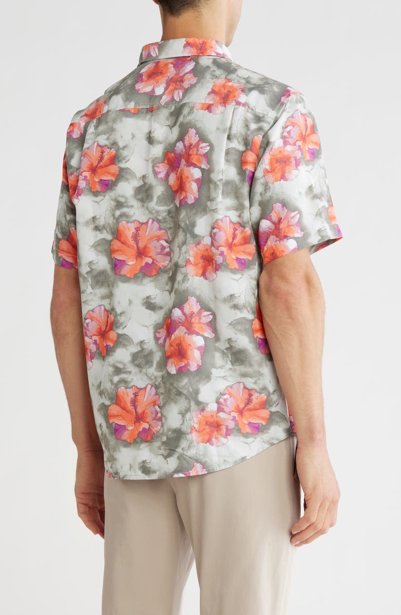 Tommy Bahama Coconut Point Stormy Blues Short Sleeve Button-Up Shirt, Alternate, color,