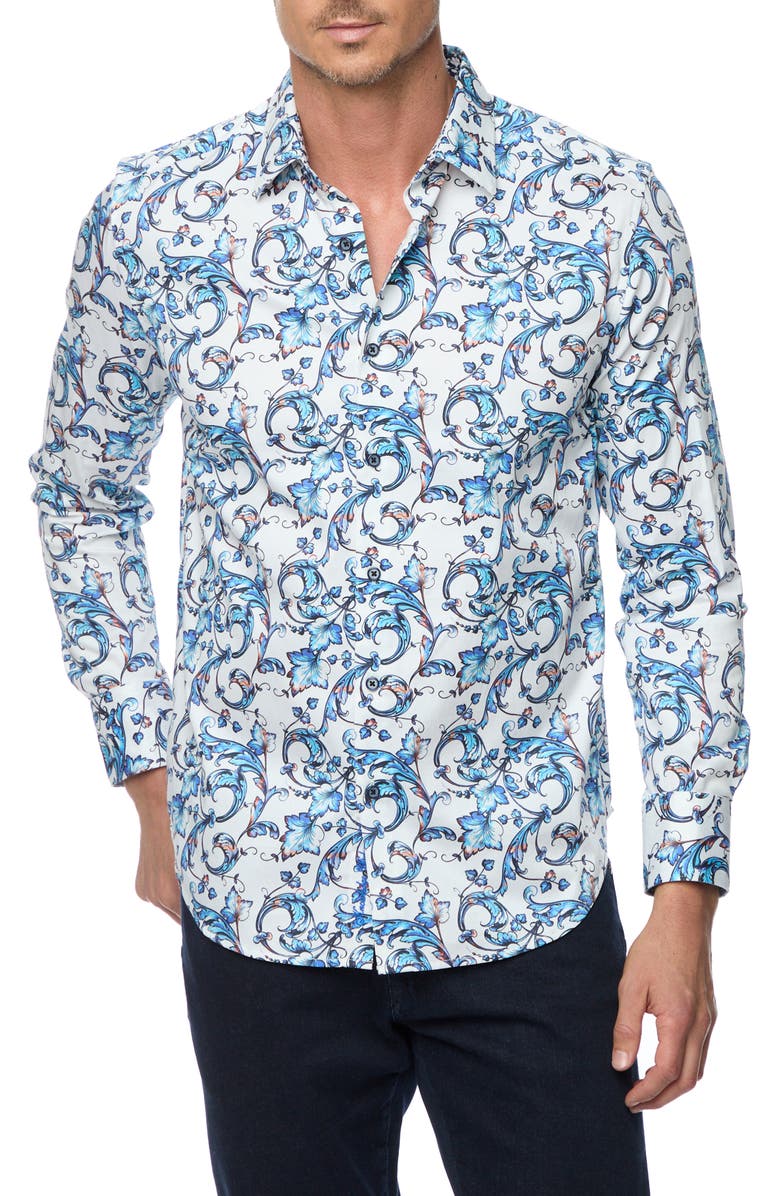 Robert Graham Acosta Classic Fit Paisley Cotton Button-Up Shirt, Main, color, 