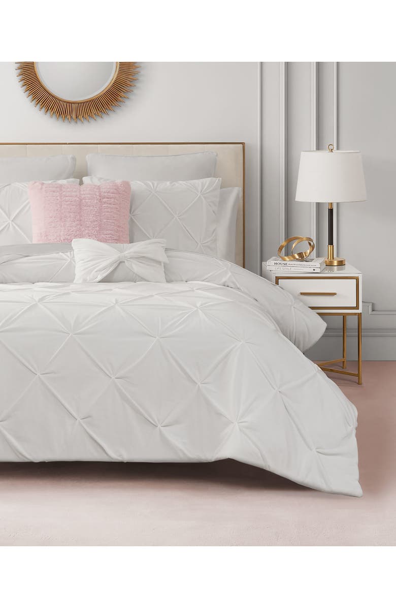 Juicy Couture Kiss 5-Piece Pleat Plush Comforter Set, Alternate, color, White