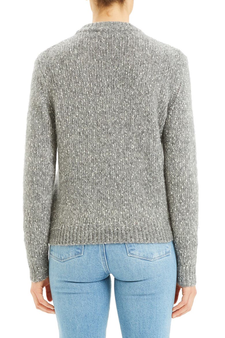 Speckled Tweed Cotton, Wool & Alpaca Sweater, Alternate, color, MEDIUM HEATHER GREY