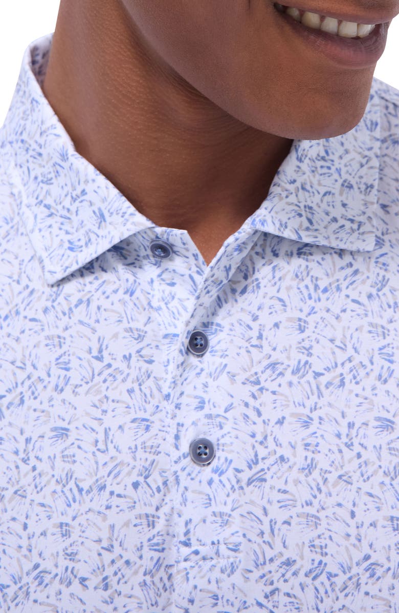 Bugatchi Victor OoohCotton<sup>®</sup> Abstract Print Polo, Alternate, color, Cobalt