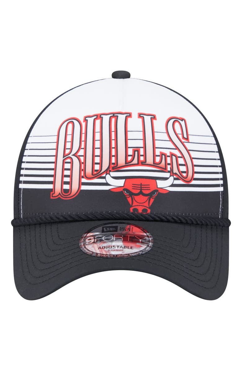 New Era Men's New Era Black Chicago Bulls Throwback Gradient A-Frame 9FORTY Adjustable Hat, Alternate, color, Black