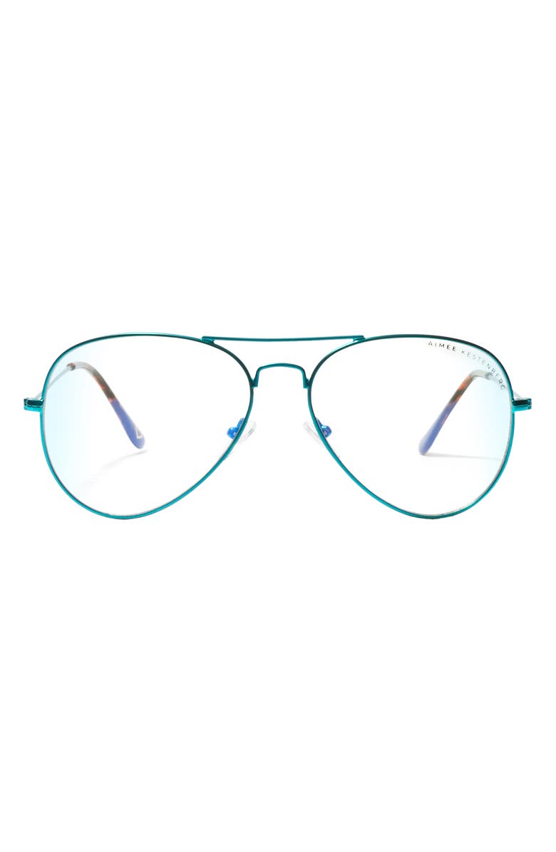 Aimee Kestenberg Broadway 58mm Aviator Blue Light Blocking Glasses, Main, color,