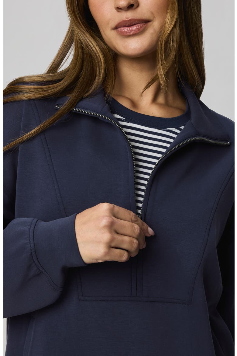 ScubaSoft Quarter Zip Sweater, Alternate, color, NAVY BLUE