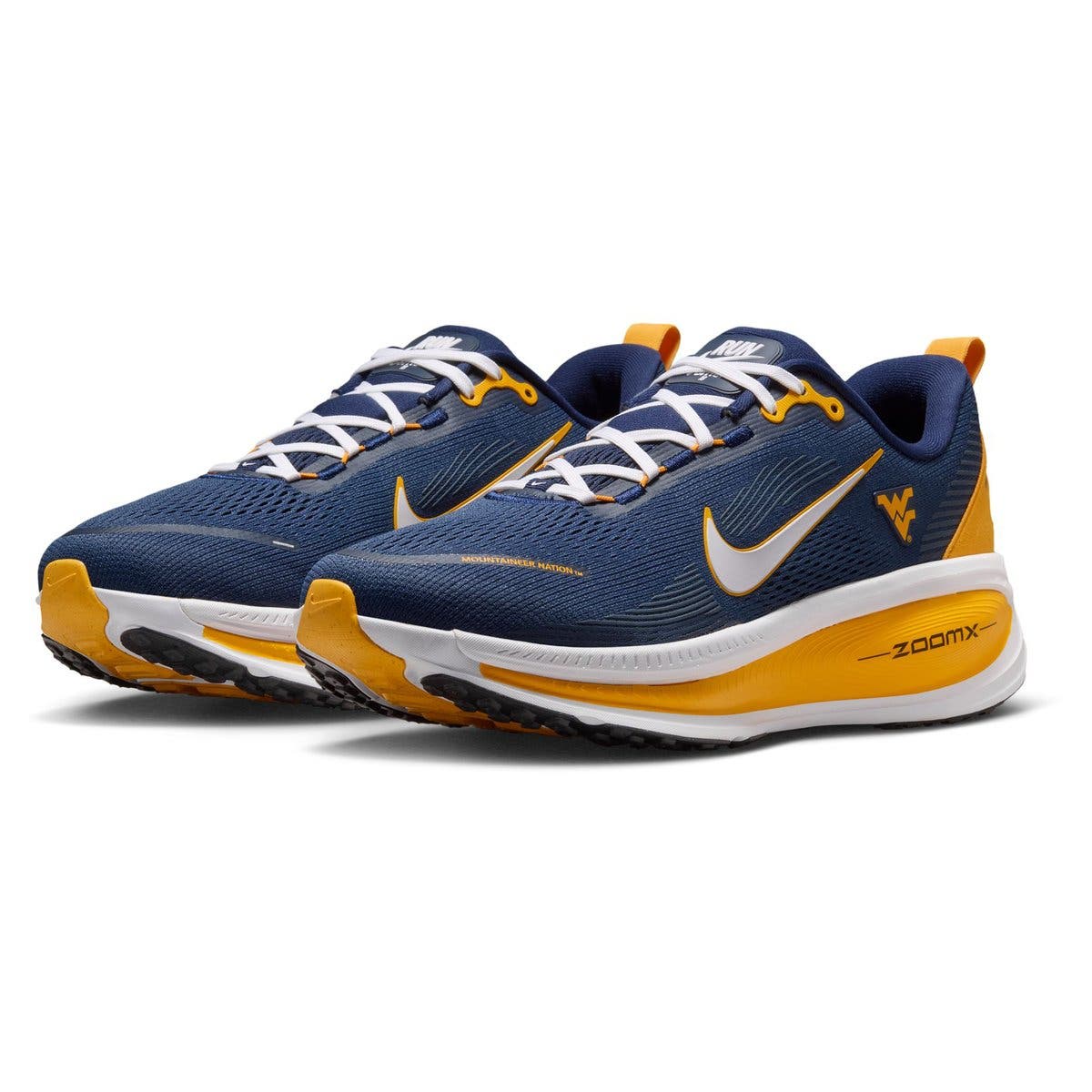 Men's Nike West Virginia Mountaineers Vomero 18 Running Shoes, Main, color, Navy