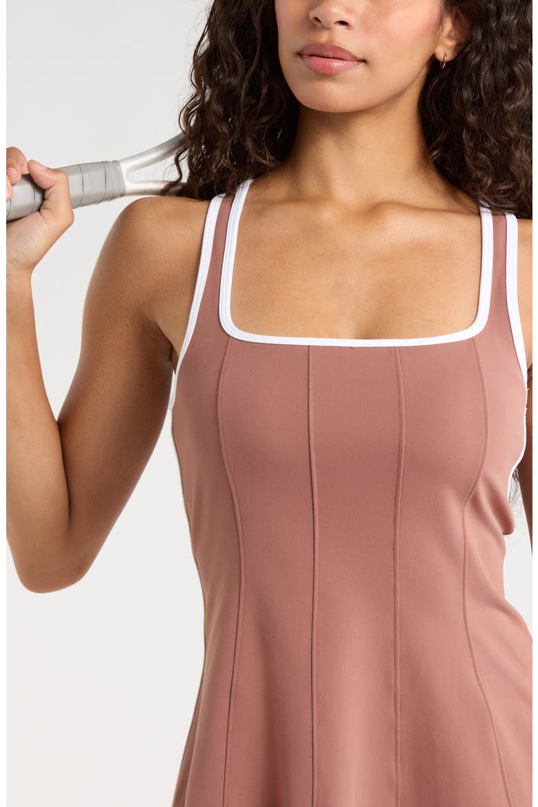 Serene Contrast Sport Dress, Alternate, color, BROWN NUTMEG