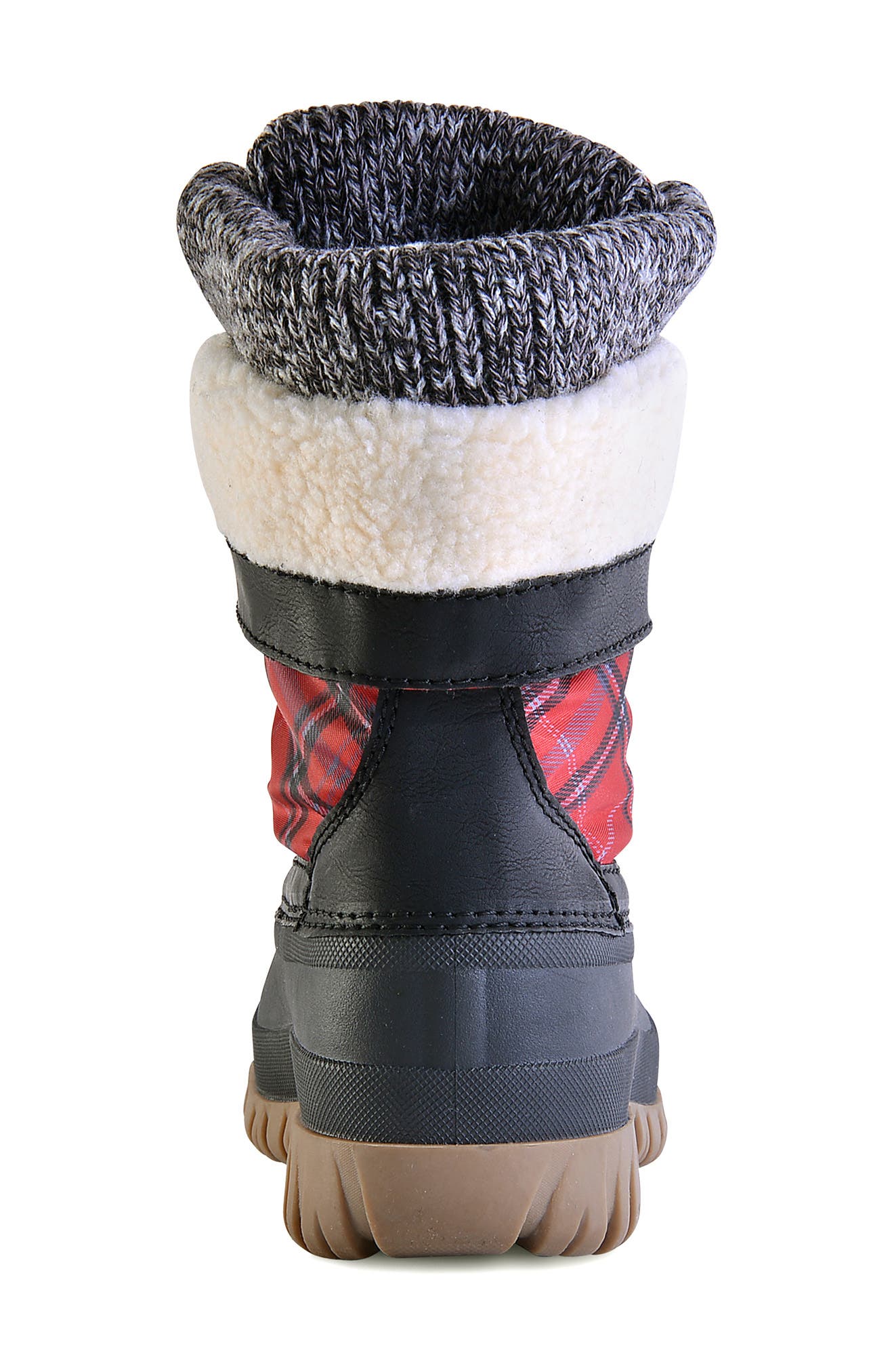 Creek Waterproof Faux Shearling Lined Snow Boot, Alternate, color, RED CHECK PLAID