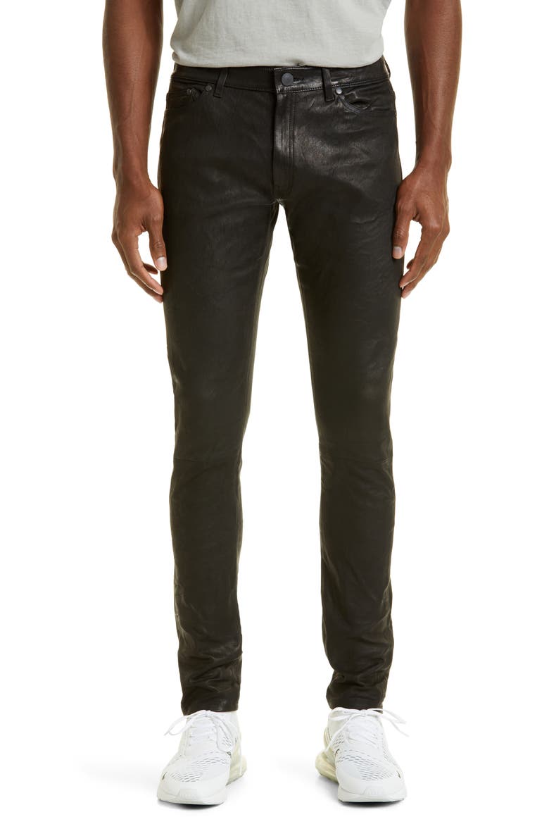 The Cast 2 Lambskin Leather Pants, Main, color, BLACK