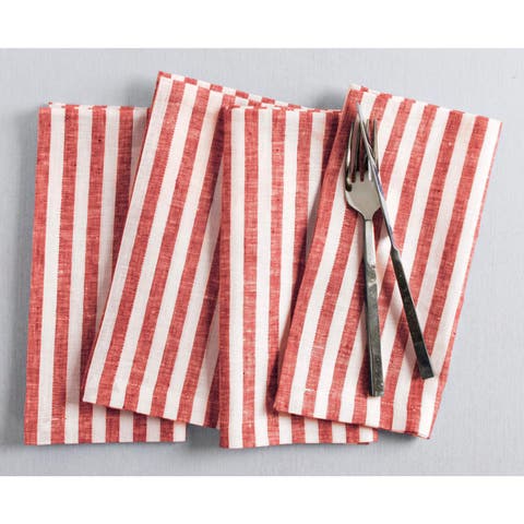 Linen Dinner Napkins - Amalfi Stripe, 20" x 20" Inch