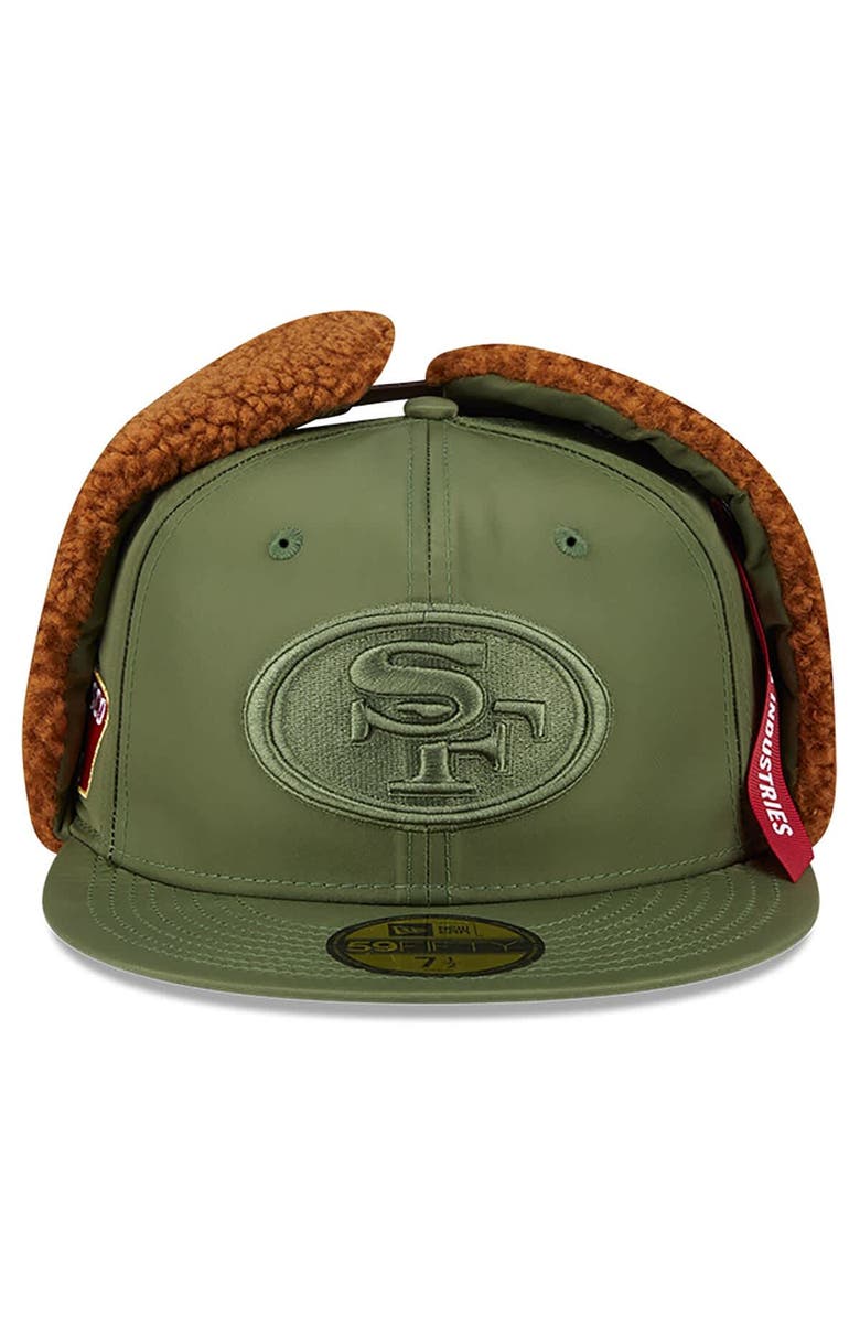 New Era x Alpha Industries Men's New Era x Alpha Industries  Olive San Francisco 49ers Dog Ears 59FIFTY Fitted Hat, Alternate, color, Olive