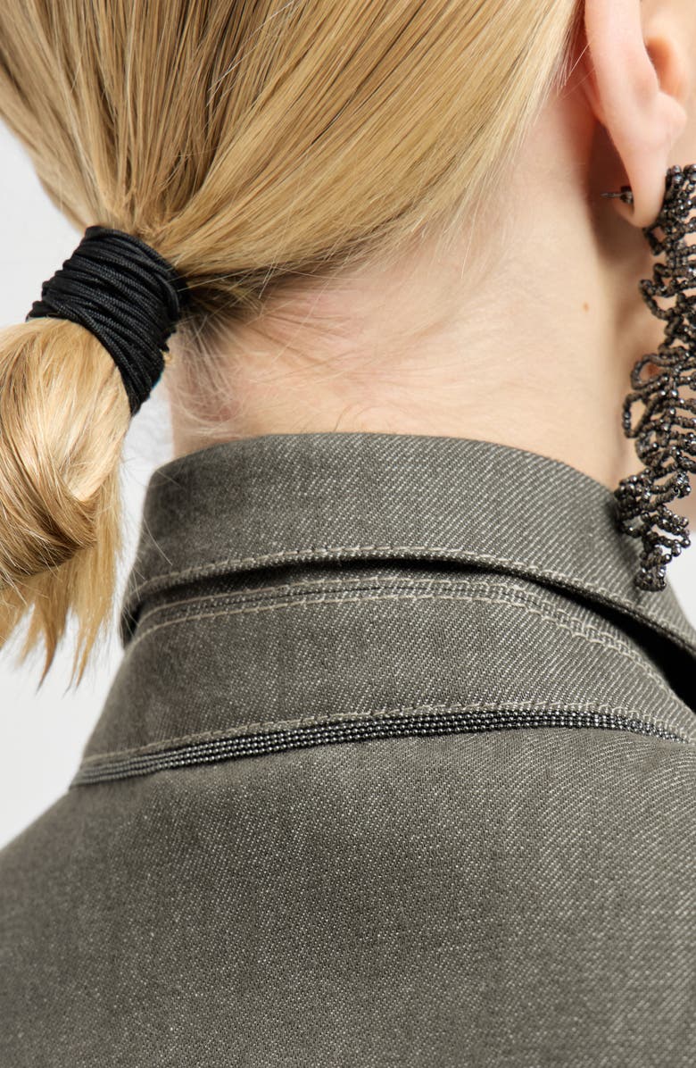 Brunello Cucinelli Denim-effect twill outerwear jacket, Alternate, color, Olive