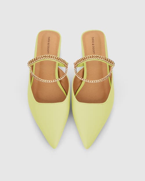Belle & Bloom On The Go Leather Flat In Citrus