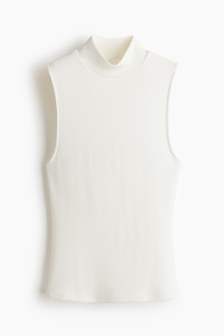 Viscose Mock Turtleneck Top, Alternate, color, White
