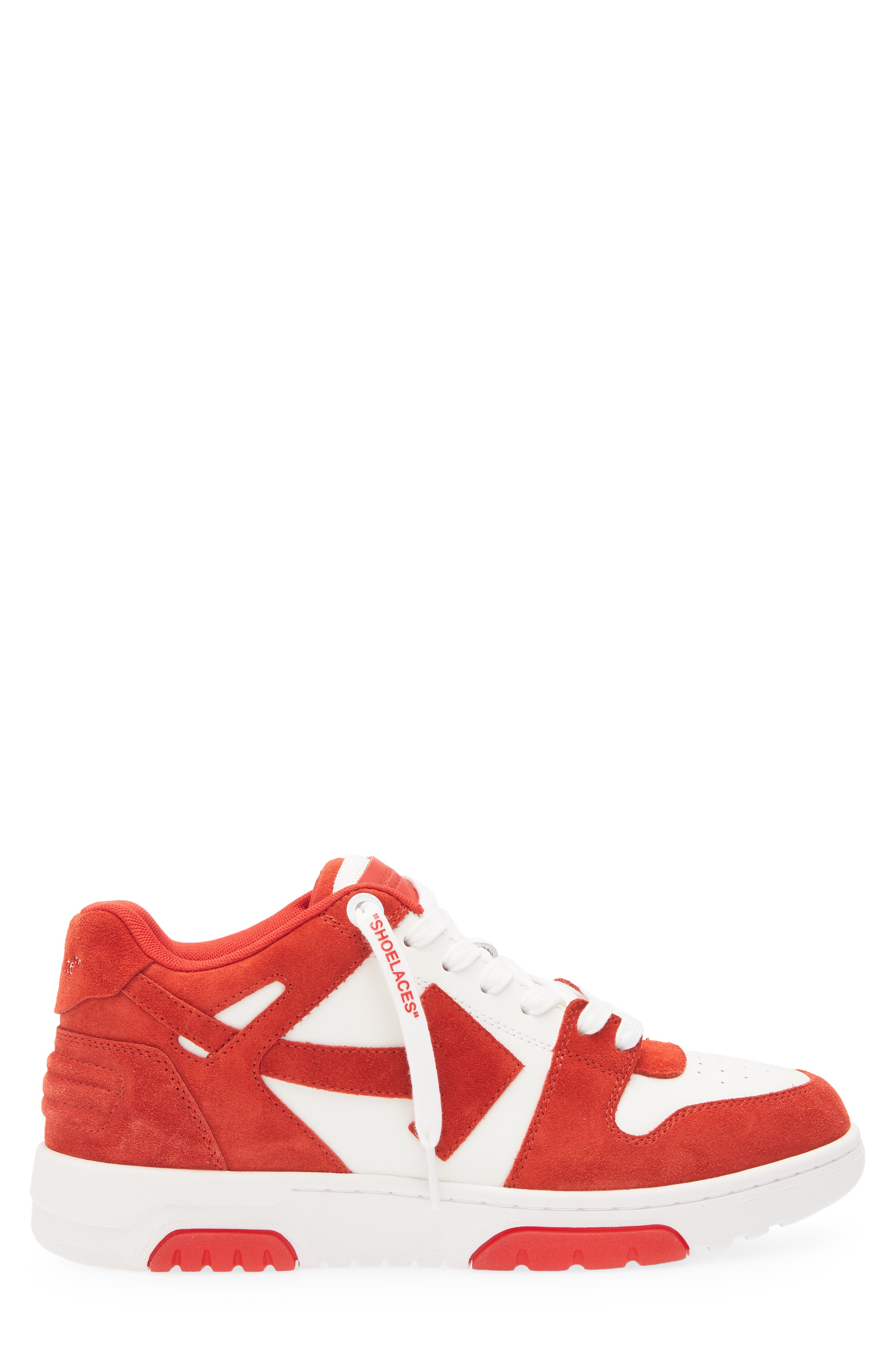 Off-White Out of Office Low Top Sneaker, Alternate, color, Brick Red - White
