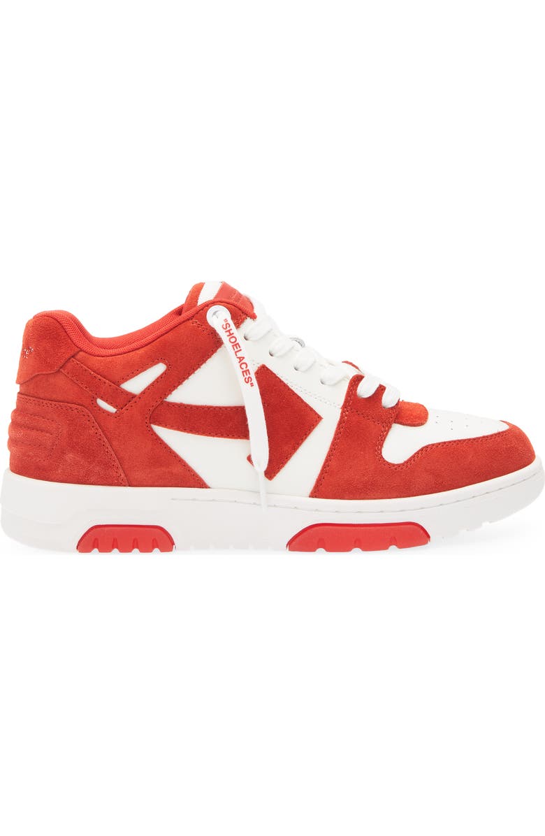 Off-White Out of Office Low Top Sneaker, Alternate, color, Brick Red - White