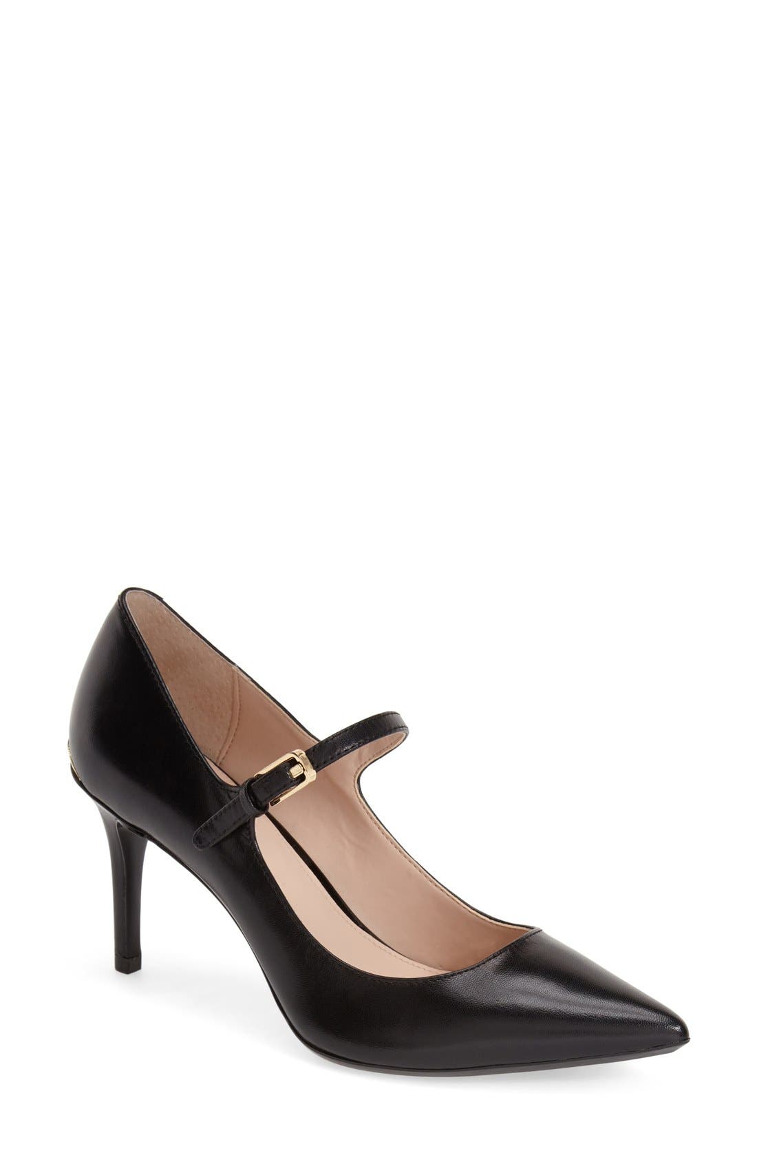 'Genavee' Pointy Toe Pump, Main, color, BLACK